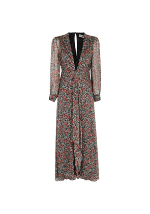 Rixo Jeannie floral print V-neck dress - Black