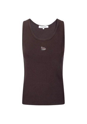 Maison Kitsuné ribbed fox tank top - Brown