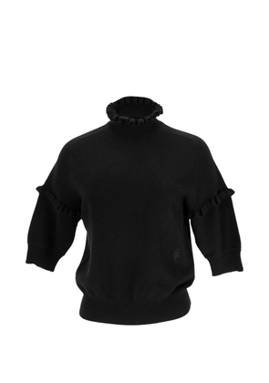 Chloé Pre-Owned ruffled half-sleeve sweater - Black