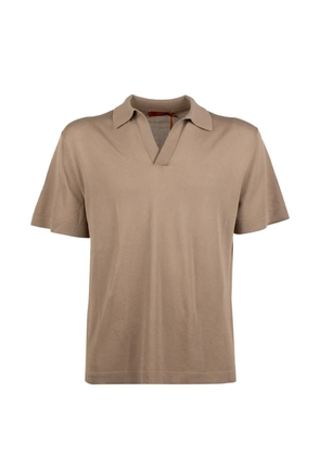 Cruna V-neck polo shirt - Neutrals