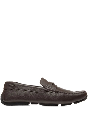 Bally embossed leather loafers - Brown