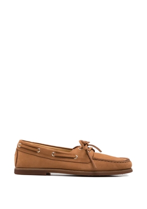 Henderson Baracco Zelia lace-up detail boat shoes - Brown