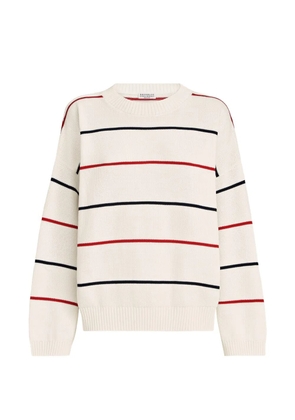 Brunello Cucinelli cotton striped sweater - Neutrals