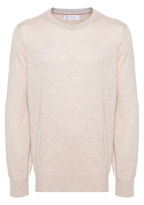 Brunello Cucinelli crew-neck mélange-effect jumper - Neutrals