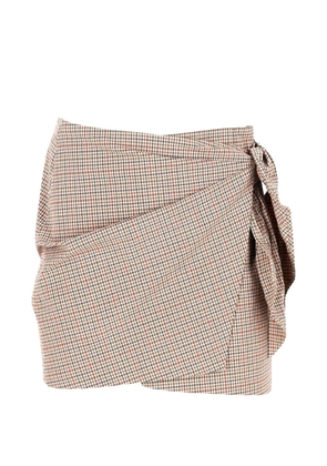 MARANT ÉTOILE check-pattern mini skirt - Neutrals