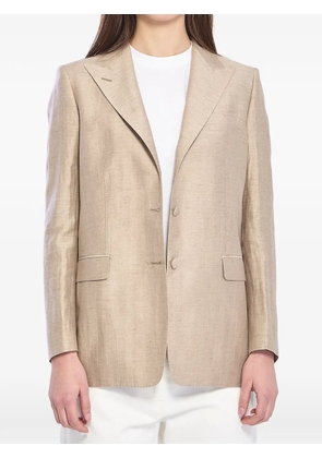 Tagliatore peak-lapel single-breasted blazer - Neutrals