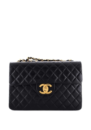CHANEL Pre-Owned Classic Double Flap Bag Quilted Lambskin Jumbo shoulder bag - Black