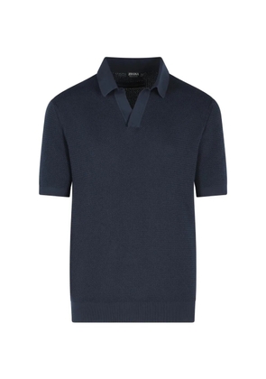 Zegna V-neck polo shirt - Blue