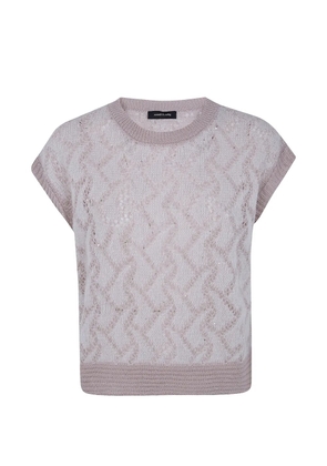 anne claire sequin-embellishment knitted vest - White