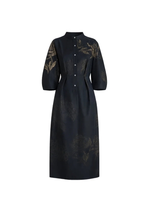 Liviana Conti Arlette floral-pattern midi dress - Black