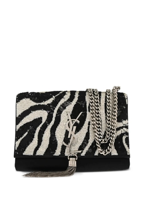 Saint Laurent Pre-Owned 2018 Kate zebra-pattern shoulder bag - Black