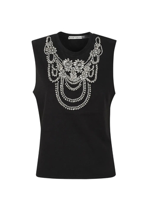 alice + olivia embellished sleeveless top - Black
