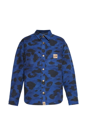 A BATHING APE® 1ST Camo camouflage logo-patch shirt - Blue