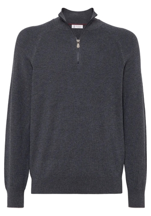 Brunello Cucinelli long-sleeve cotton jumper - Grey