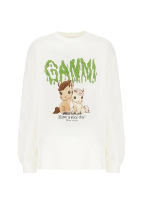 GANNI Felpe graphic print T-shirt - White