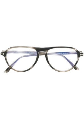 TOM FORD Eyewear tortoiseshell pilot-frame glasses - Grey