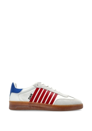DSQUARED2 Boxer striped leather sneakers - White