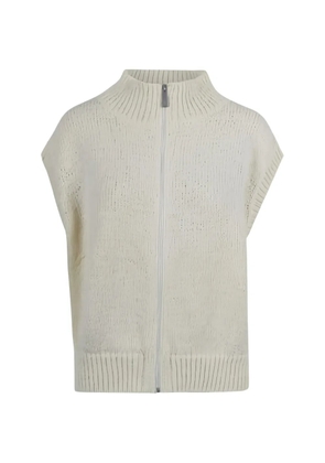 Laminar zip sleeveless jacket - Neutrals