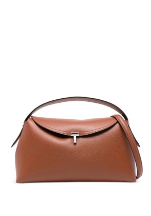 TOTEME tuck-lock fastening grained-leather tote bag - Brown