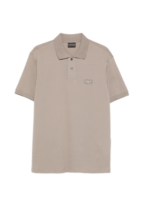 Emporio Armani logo-embroidered polo shirt - Grey