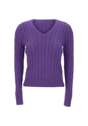 Polo Ralph Lauren cable-knit V-neck sweater - Purple