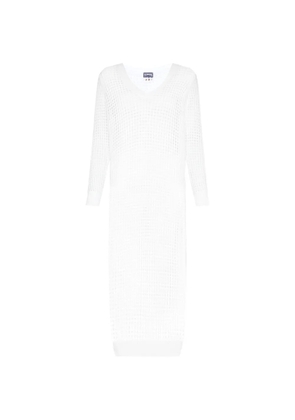 Vilebrequin crochet-knit long-sleeved dress - White