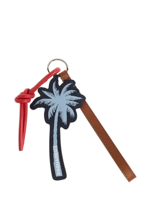 DSQUARED2 palm-tree leather keyring - Blue