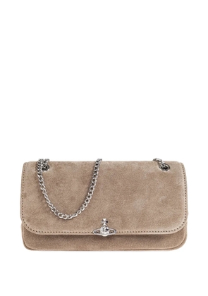 Vivienne Westwood Chain suede shoulder bag - Neutrals