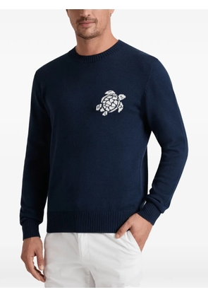 Vilebrequin turtle-jacquard crew-neck jumper - Blue