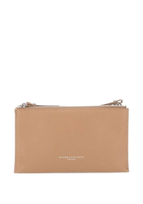 GIANNI CHIARINI Lucille zipped grained leather shoulder bag - Neutrals