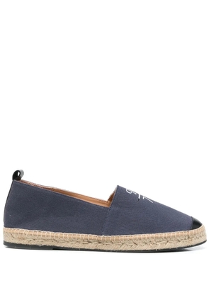 Philipp Plein logo-print leather-trim espadrilles - Blue
