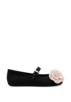 Melissa floral-detail ballet flats - Black