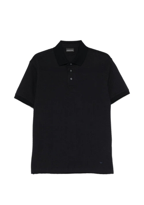 Emporio Armani textured polo shirt - Blue
