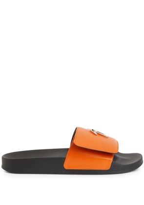 Giuseppe Zanotti logo-plaque flat slides - Orange