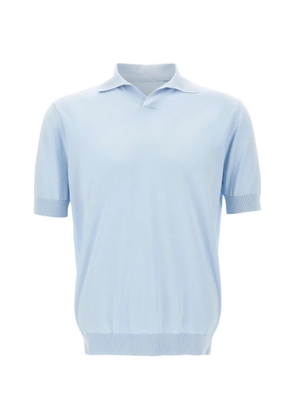 Filippo De Laurentiis buttonless V-neck polo shirt - Blue