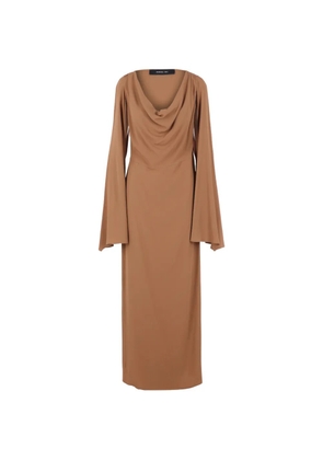 Federica Tosi cowl-neck long-sleeve dress - Brown