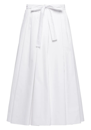 Prada pleated poplin midi skirt - White