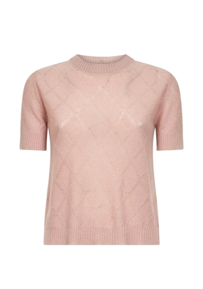 Blanca Vita button diamond-stitch knit sweater - Pink