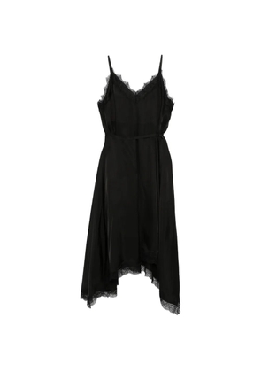 Juun.J lace-trim slip midi dress - Black