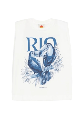 FARM Rio round-neck toucan-print top - White