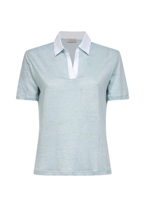 Blanca Vita poplin V-neck T-shirt - Blue