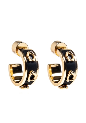 Coach enamel hoop earrings - Gold