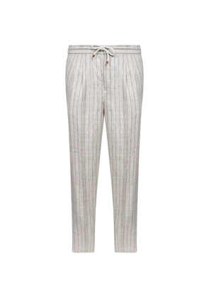 Brunello Cucinelli drawstring pleated trousers - Grey