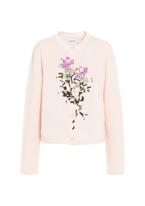 Barrie cashmere with floral motif cardigan - Pink