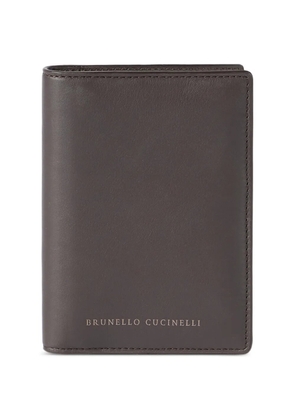 Brunello Cucinelli calfskin passport holder - Brown