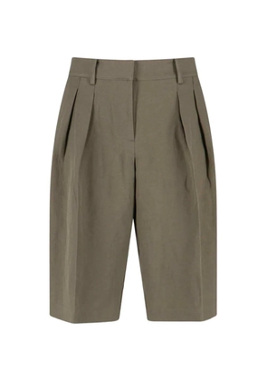 The Frankie Shop Bilbao pleated bermuda shorts - Green