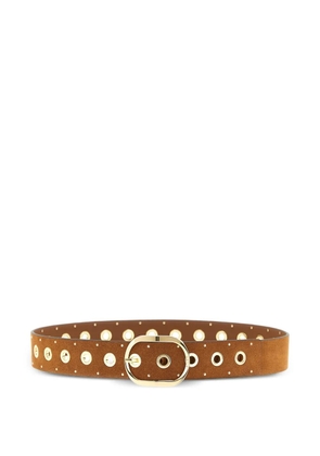 PINKO studded cut-out leather belt - Brown