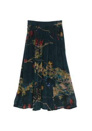YAVI floral pleated midi skirt - Green