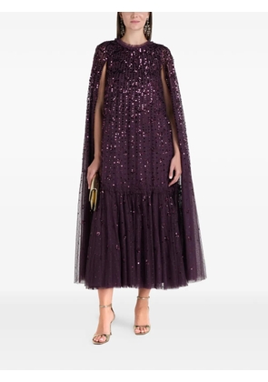 Needle & Thread Falling Stars sequin cape maxi dress - Purple