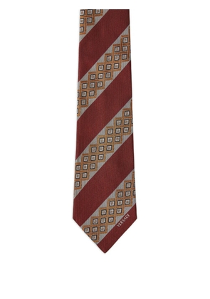 Versace printed jacquard silk tie - Red